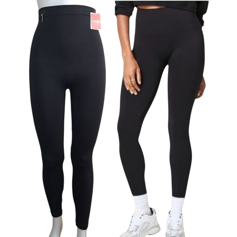 Spanx Women's Very Black High-Waisted Lamn Leggings Size XS 20133R